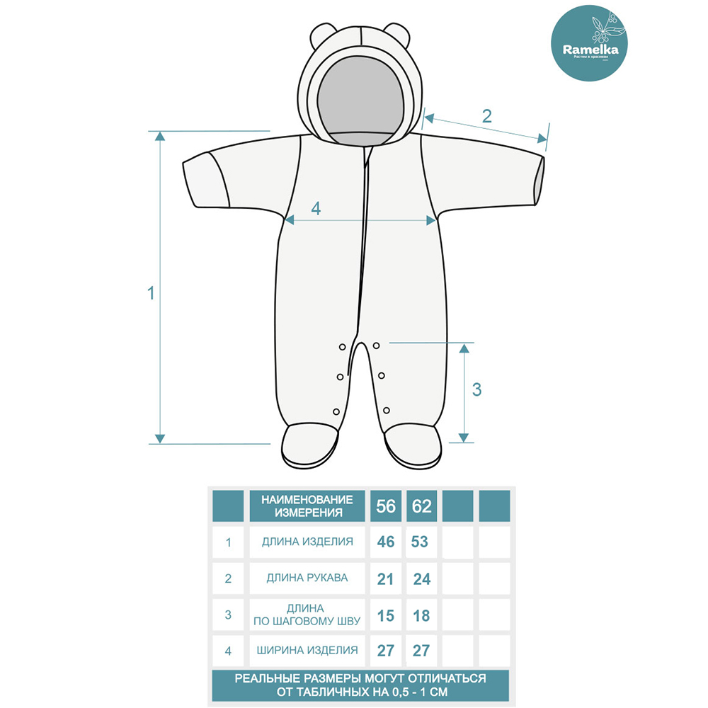 Комбинезон утепленный Ramelka 758 чайная роза/кенгуру - фото 3