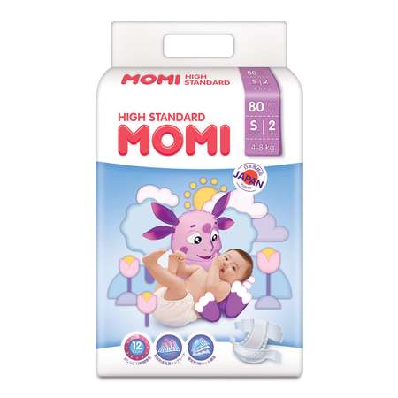 Подгузники Momi S 4-8кг 80шт