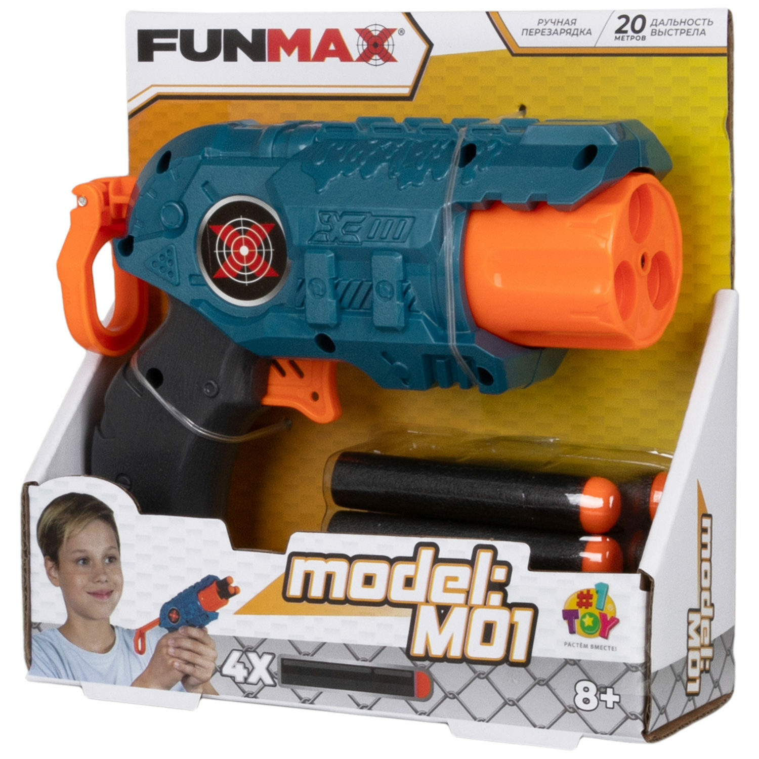 Бластер с мягкими пулями FunMax 1TOY 4 пули - фото 16