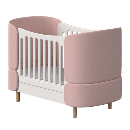 Детская кроватка Ellipse KIDI soft овальная, (розовый)