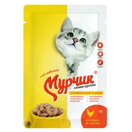 Корм для кошек Мурчик курица 75г