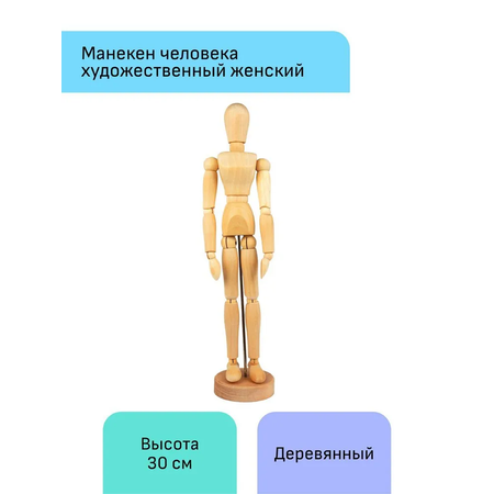 Манекен человека Гамма Студия женский деревянный 30см