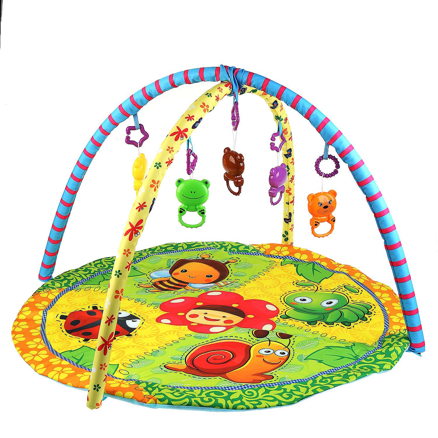 Детский игровой коврик Умка Божья коровка с игрушками на подвеске - фото 1