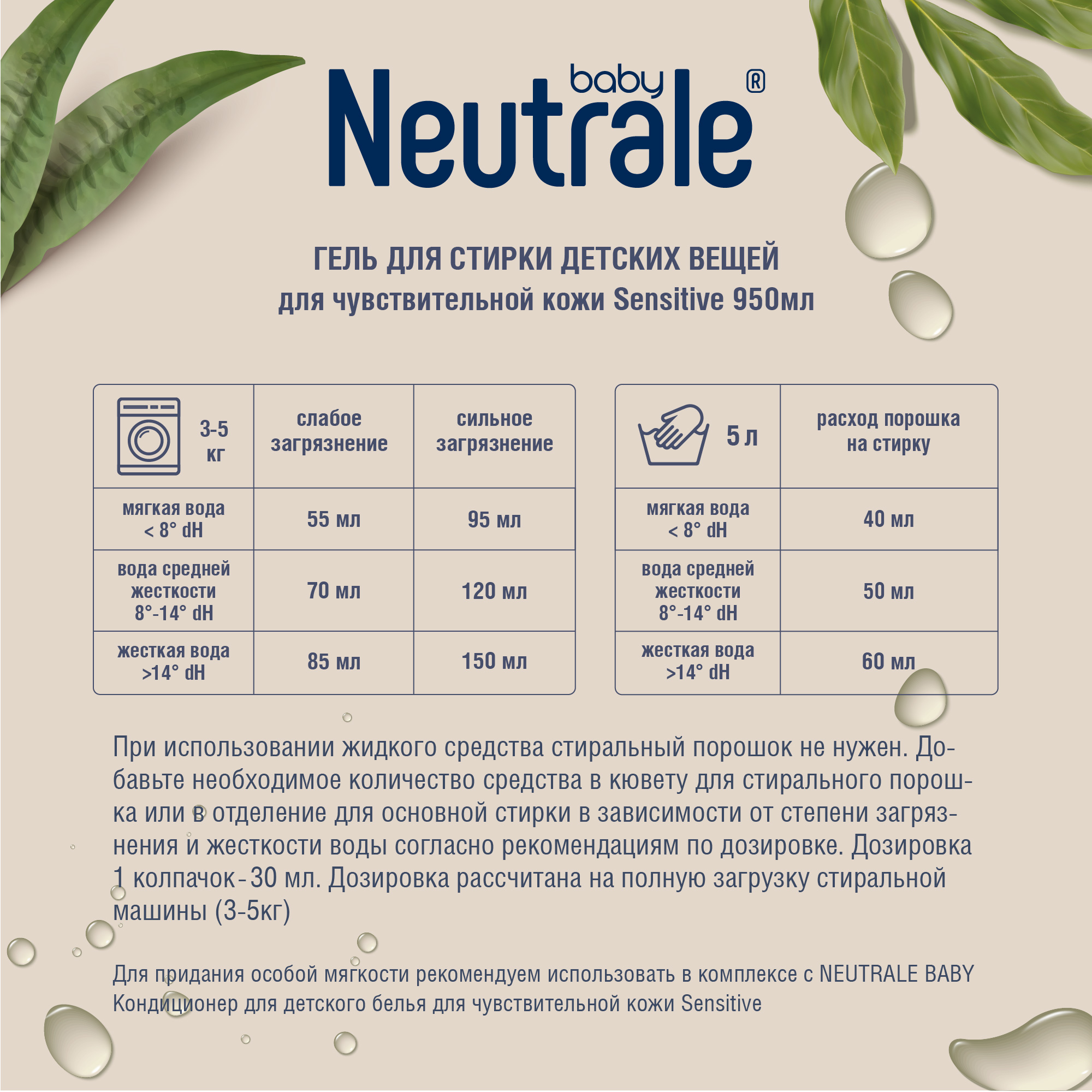 Гель для стирки Neutrale для детской одежды гипоаллергенный без запаха и фосфатов ЭКО 950мл - фото 10