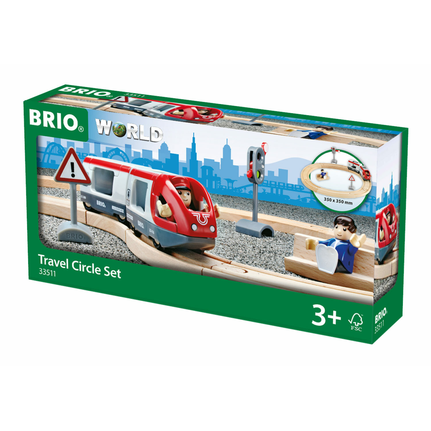 Набор BRIO железнодорожный со светофором экспресс-поездом 15 элемента - фото 1