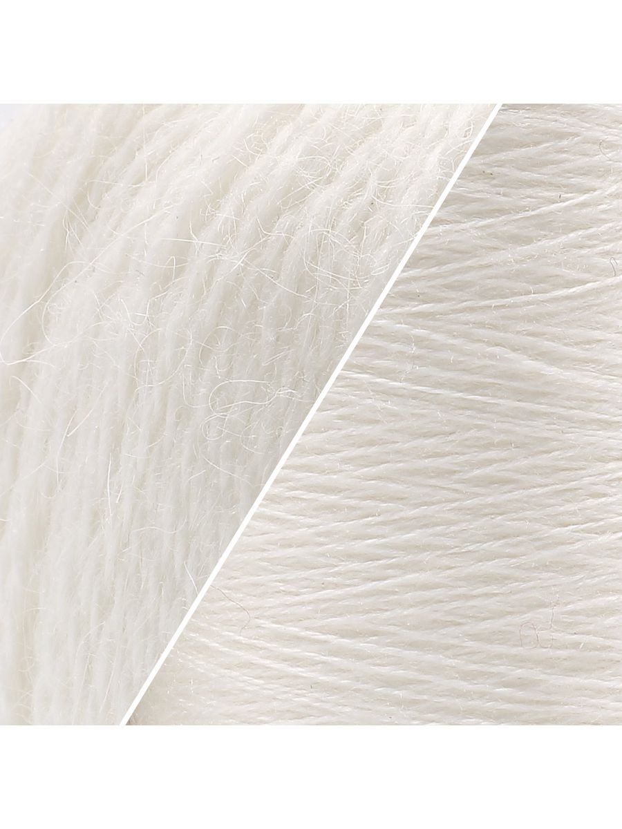Пряжа Astra Premium Пух норки Mink yarn воздушная с ворсом 50 г 290 м 01 белый 1 моток - фото 5