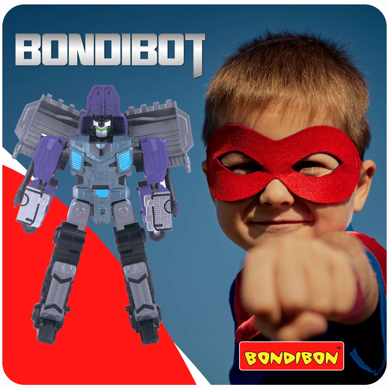 Трансформер BONDIBON BONDIBOT 2в1 робот- бульдозер 7в1 фиолетового цвета - фото 11