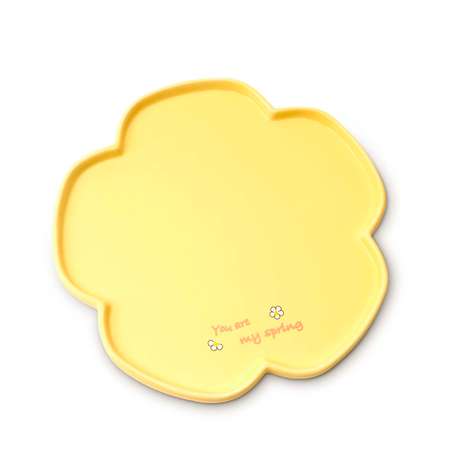 Чайный набор Solmax из кружки с блюдцем/крышкой и ложкой желтый TW06825