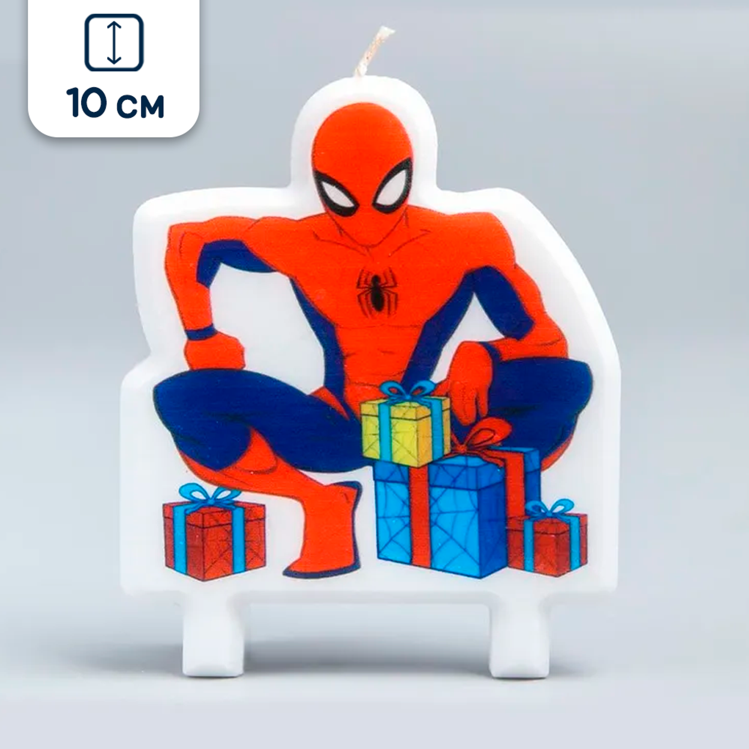 Свеча для торта Marvel парафиновая фигурная Подарки от Человека-Паука Спайдермен 78х10 см 1 шт - фото 1