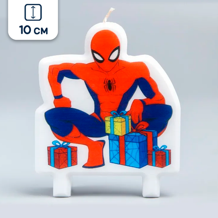 Свеча для торта Marvel парафиновая фигурная Подарки от Человека-Паука Спайдермен 78х10 см 1 шт