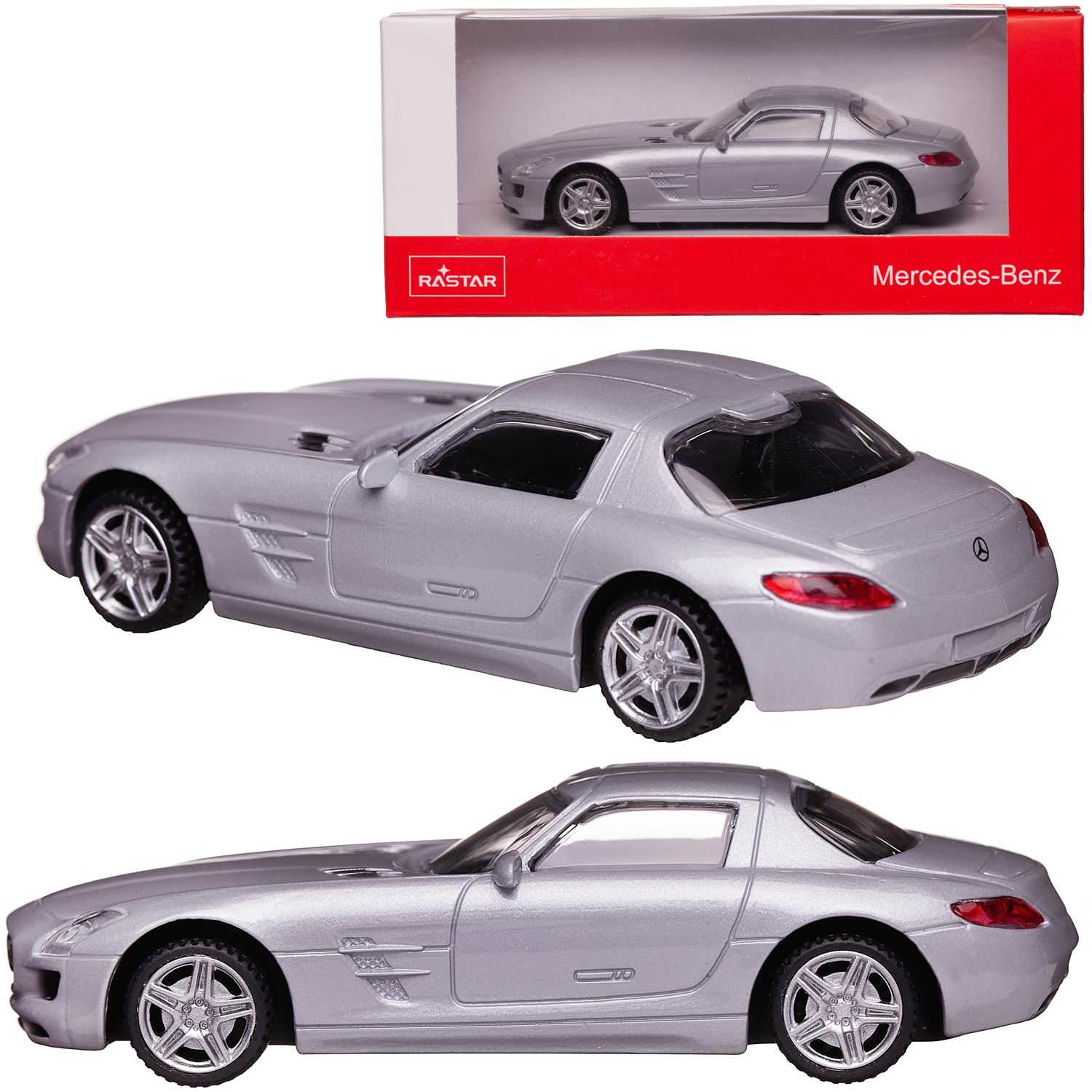 Автомобиль Rastar Mercedes 1:43 без механизмов серебряный 58100S - фото 2