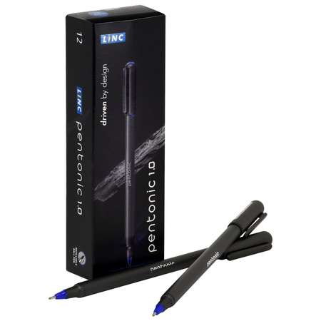 Ручки LINC Pentonic Silver синий 1 мм игольчатый наконечник 12 шт