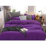 Комплект постельного белья PAVLine Манетти полисатин Евро фиолетовый/серый S26