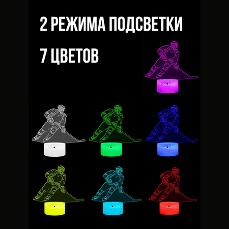 Детский ночник-проектор NRAVIZA Детям 3D Хоккеист