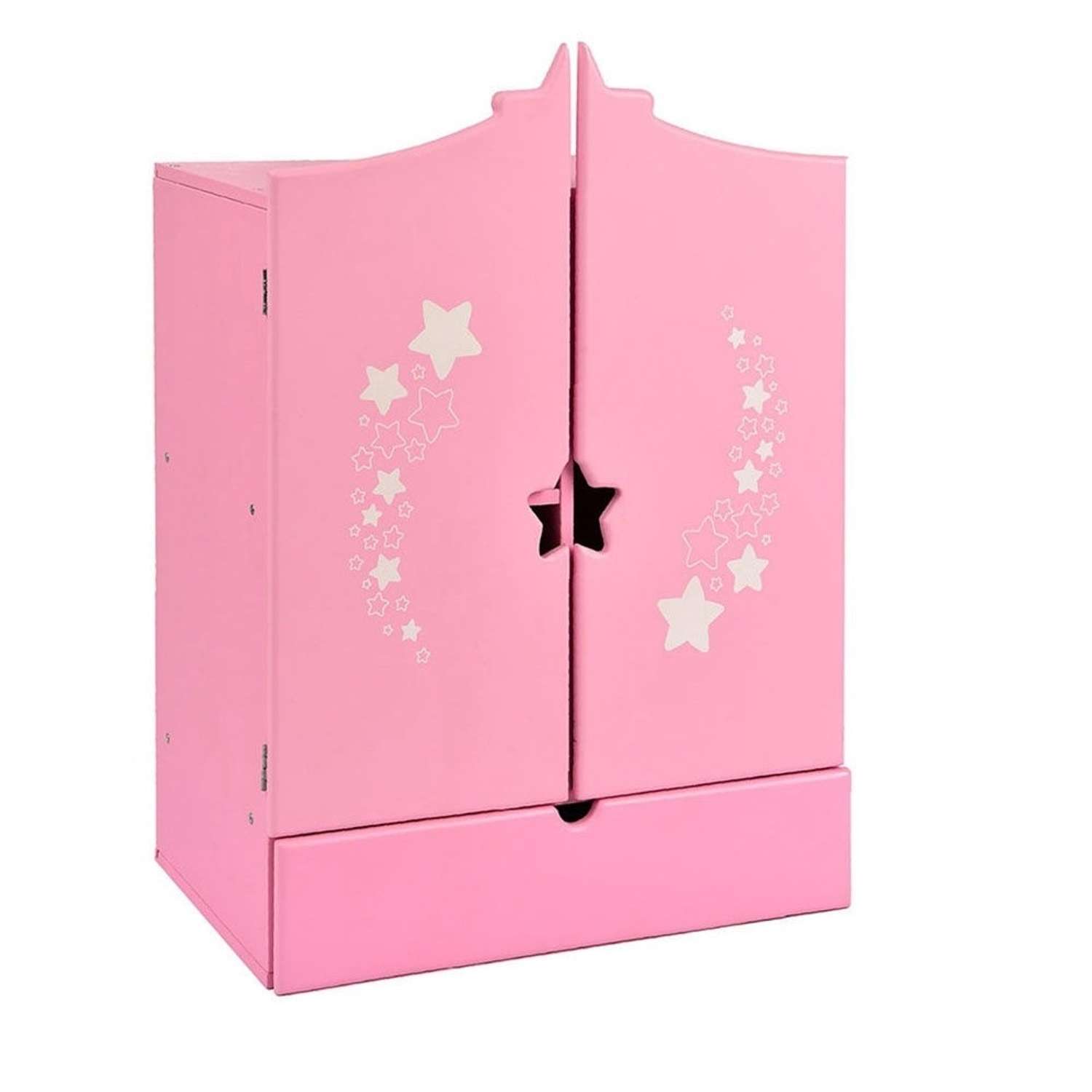 Шкаф для кукол Манюня с звездным принтом Розовый 74219 - фото 1
