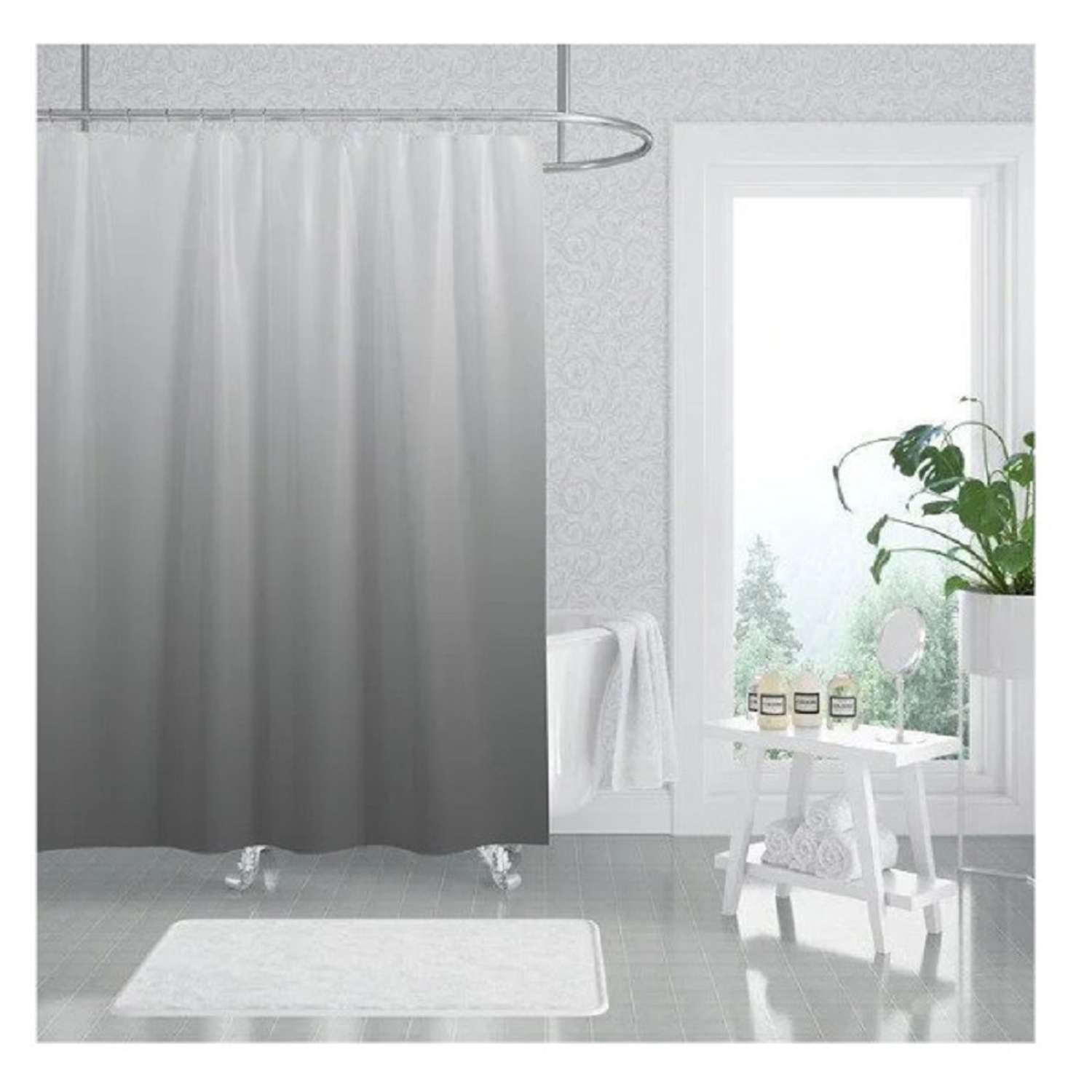 Штора для ванной комнаты ZDK Homium Bath Basic цвет серый размер 180*180 см однотонная - фото 3
