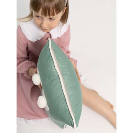 Подушка декоративная детская Мишель Зайки мятный цвет