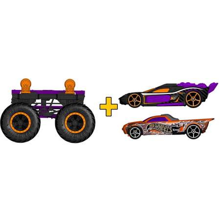 Набор Hot Wheels Monster Trucks Монстр-мейкер с 2машинками и шасси Фиолетовый GWW16