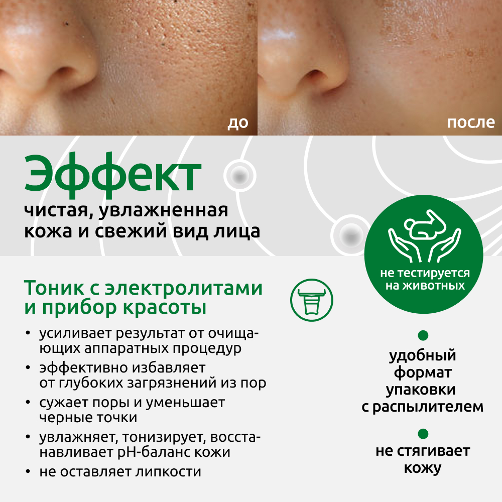 Тоник очищающий ReadySkin Care Ionica для сужения пор и для всех типов кожи 150 мл - фото 3