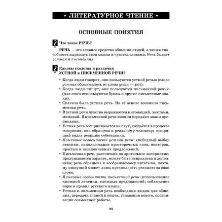 Книга ИД Литера Справочник школьника в вопросах и ответах. Русский. Математика. Чтение. 1-4 классы