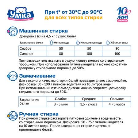 Пятновыводитель Умкa детский 400 гр