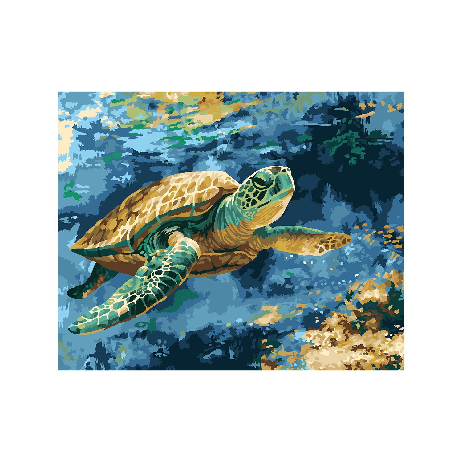Картина по номерам Art on Canvas холст на деревянном подрамнике 40х50 см Морская черепаха - фото 2
