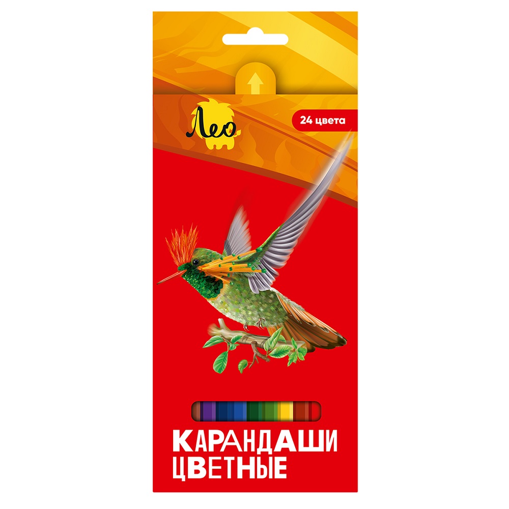 Цветные карандаши Лео «Ярко» LBSCP-24 заточенный 24 цв. . - фото 1