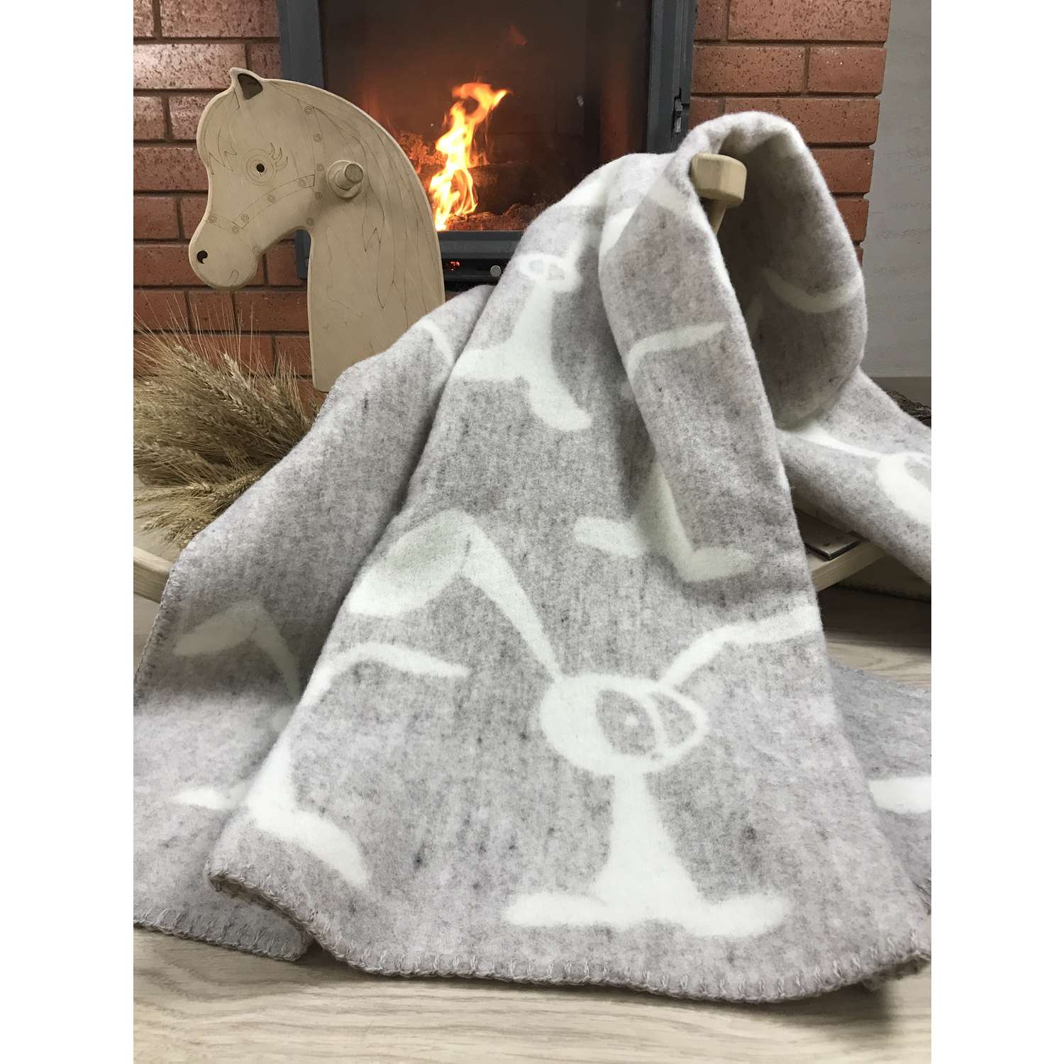 Одеяло детское Klippan Saule Супер зайцы грэй 100х140 см - фото 1