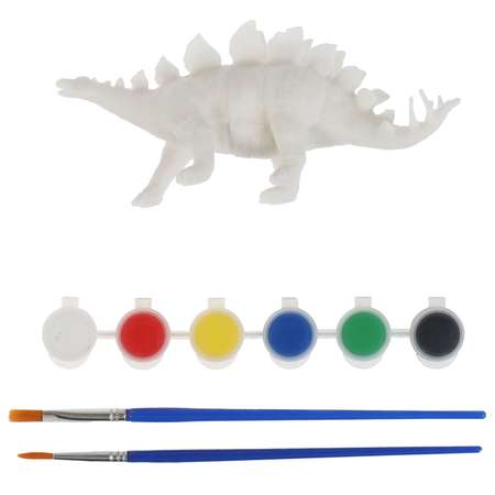 Набор для детского творчества МультиАРТ Фигурка для росписи краски кисточка Стегозавр