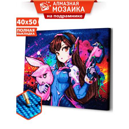 Алмазная мозаика Art sensation холст на подрамнике 40х50 см Overwatch D.Va