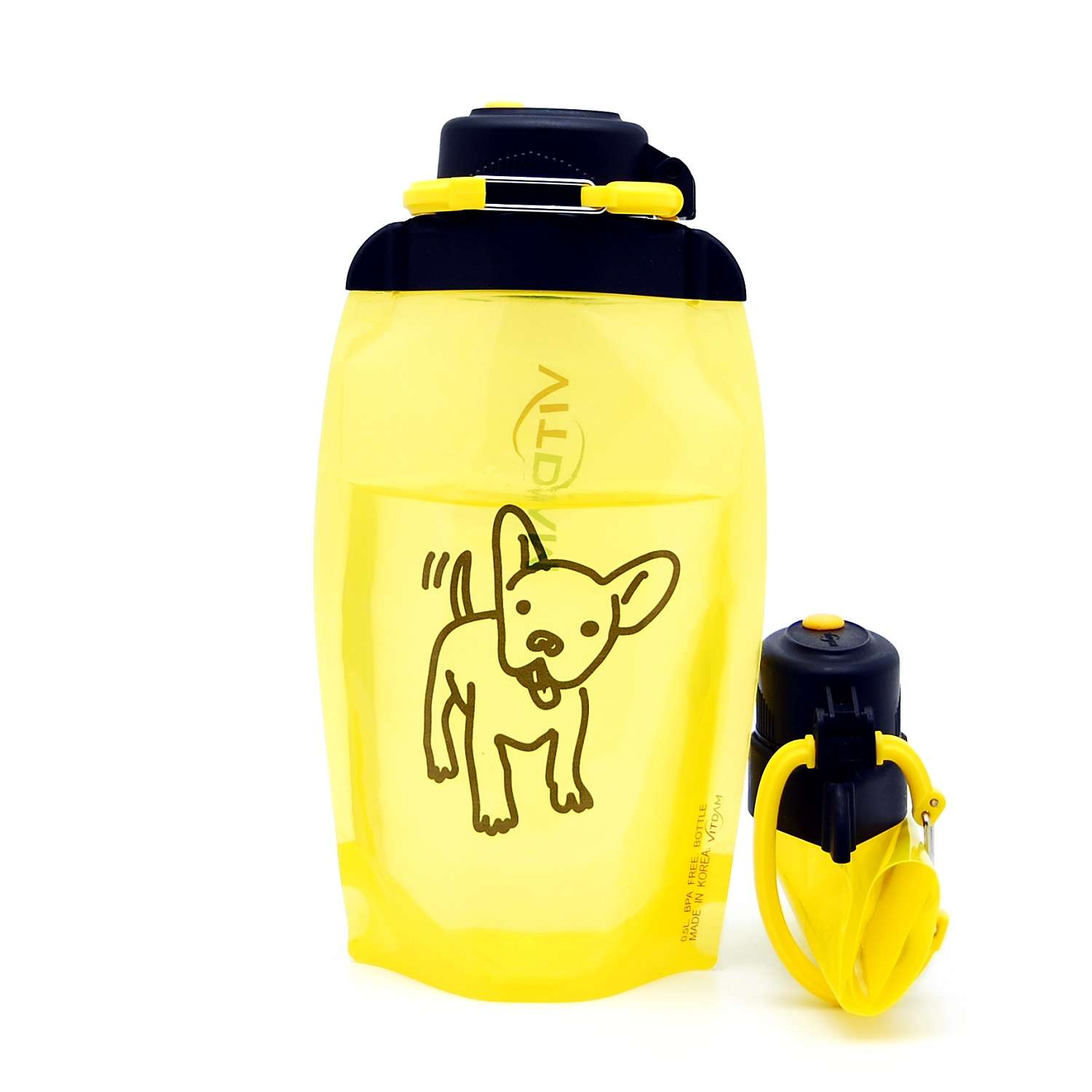 Бутылка для воды складная VITDAM желтая 500мл B050YES 1408 - фото 2