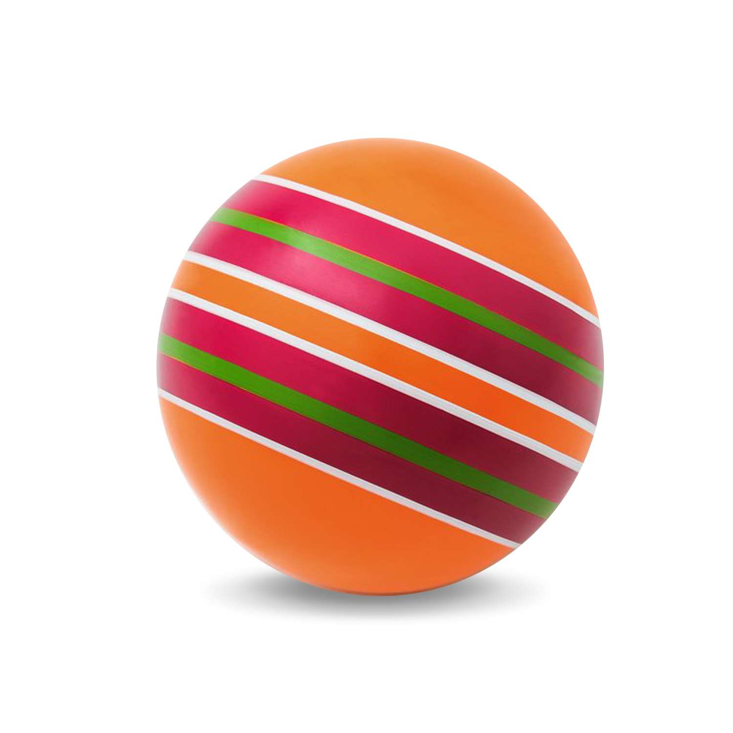 Мяч ЧАПАЕВ диаметр 100 мм Тропинки оранжевый фон малиновые полоски - фото 2