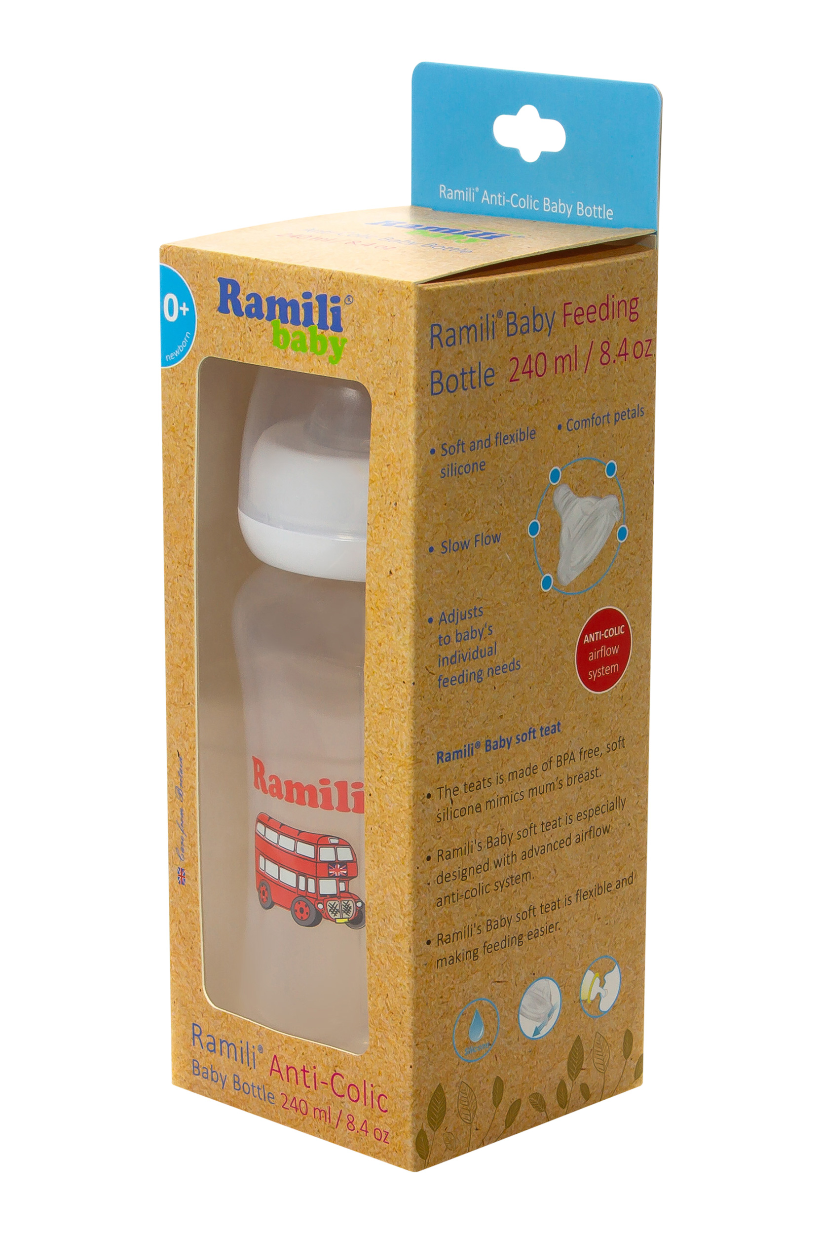 Набор Ramili Противоколиковая бутылочка для кормления Ramili Baby 240ML - фото 2