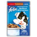 Корм влажный для кошек Felix 85г Аппетитные кусочки двойная вкуснятина с говядиной и домашней птицей в желе пауч