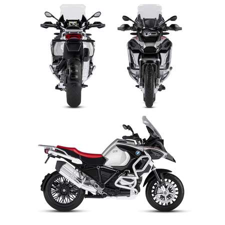 Мотоцикл АВТОпанорама BMW R1250 GS Adventure 1:12 серебряный