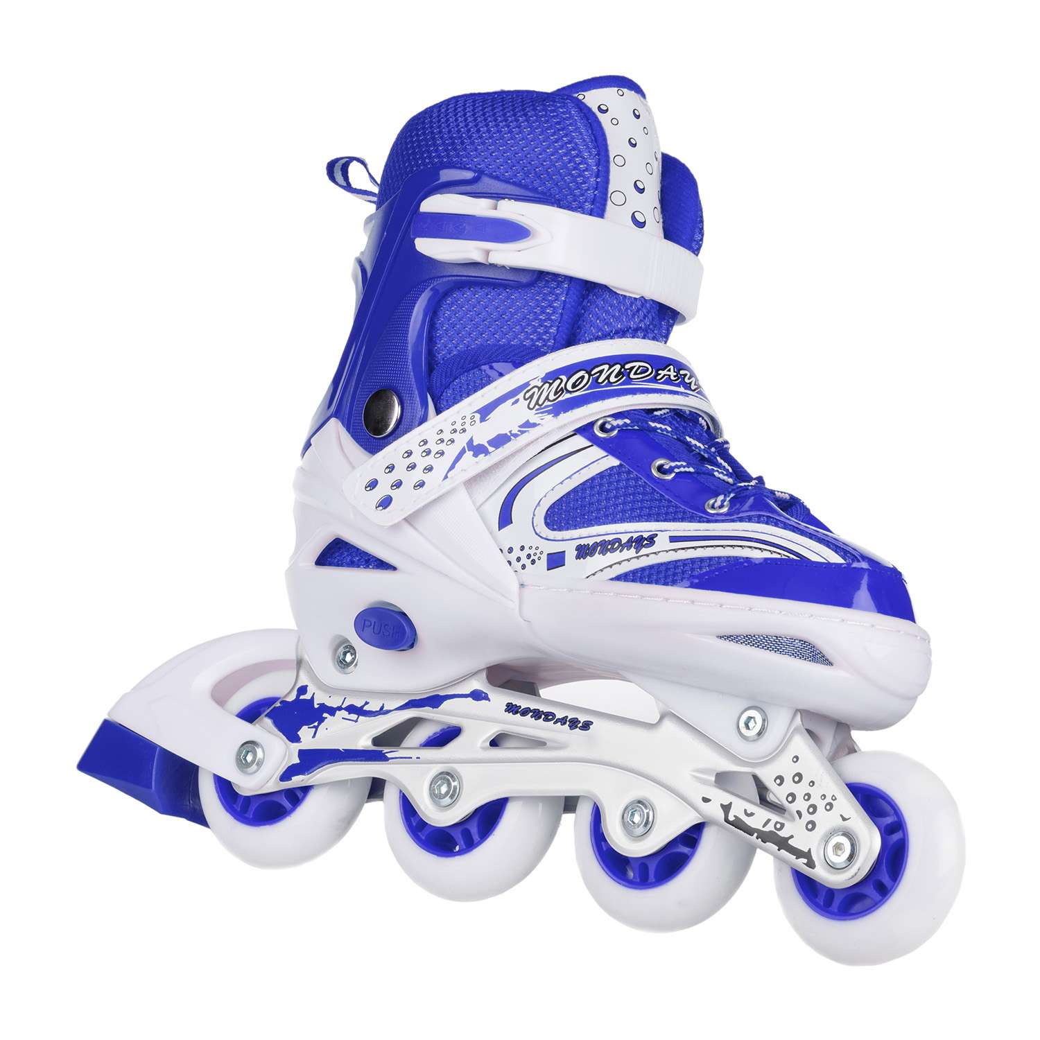 Роликовые коньки BABY STYLE синие раздвижные размер с 28 по 31S светящиеся колеса - фото 4