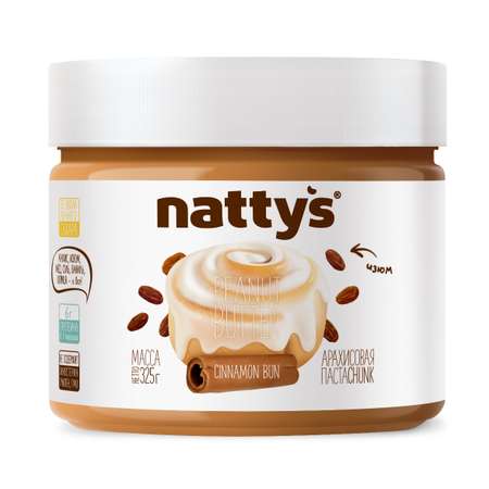 Паста арахисовая Nattys Cinnamon Bun с изюмом и корицей 325 г