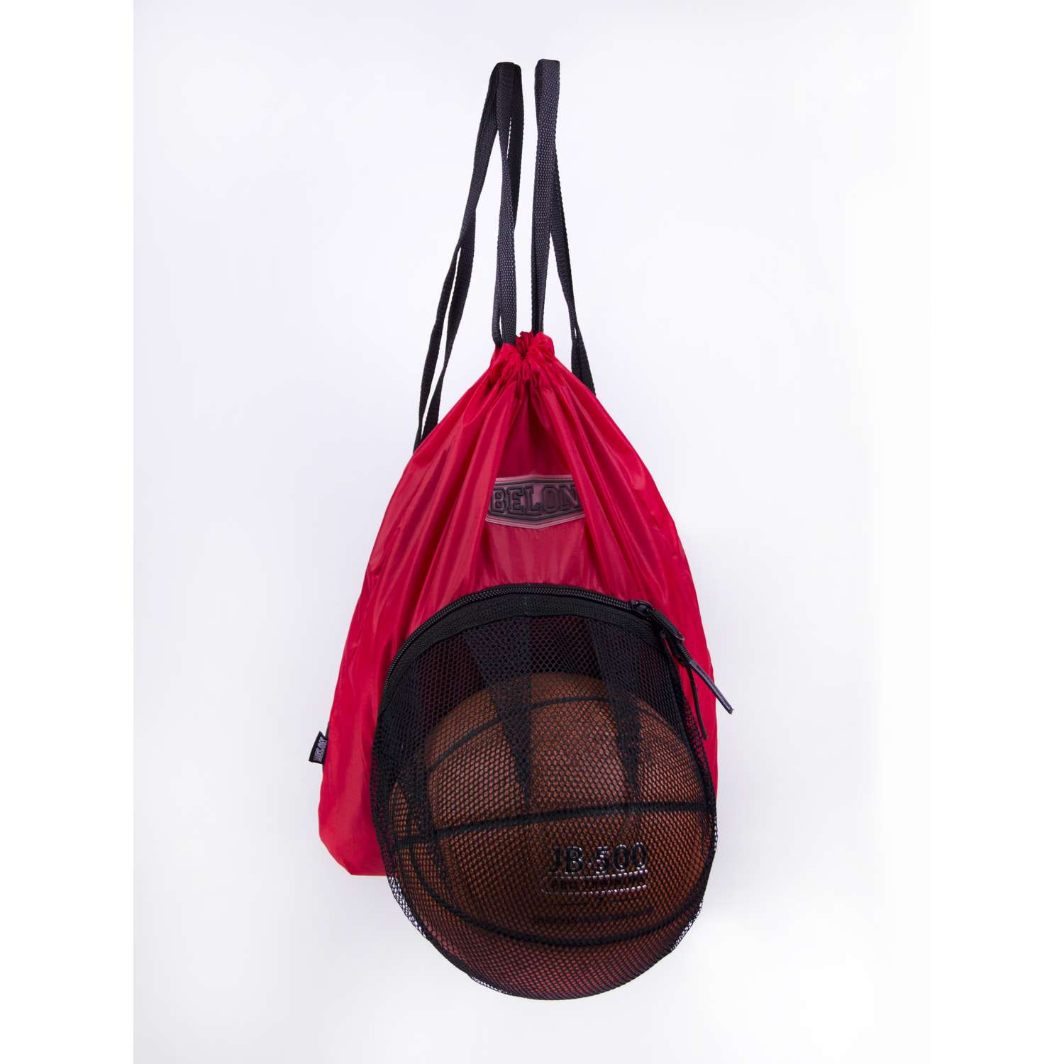 Мешок для сменных вещей Belon familia с карманом сеткой для мяча/ краный ССМ-001-КР - фото 1