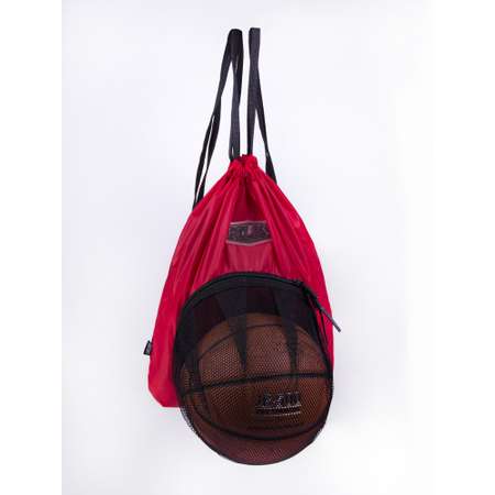 Мешок для сменных вещей Belon familia с карманом сеткой для мяча/ краный