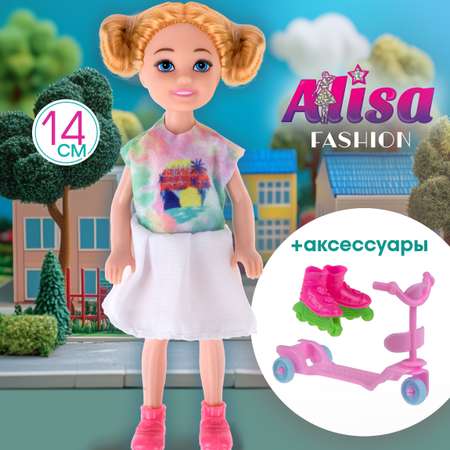 Кукла детская Алиса фэшн 1TOY блондинка маленькая игрушка 14,4 см