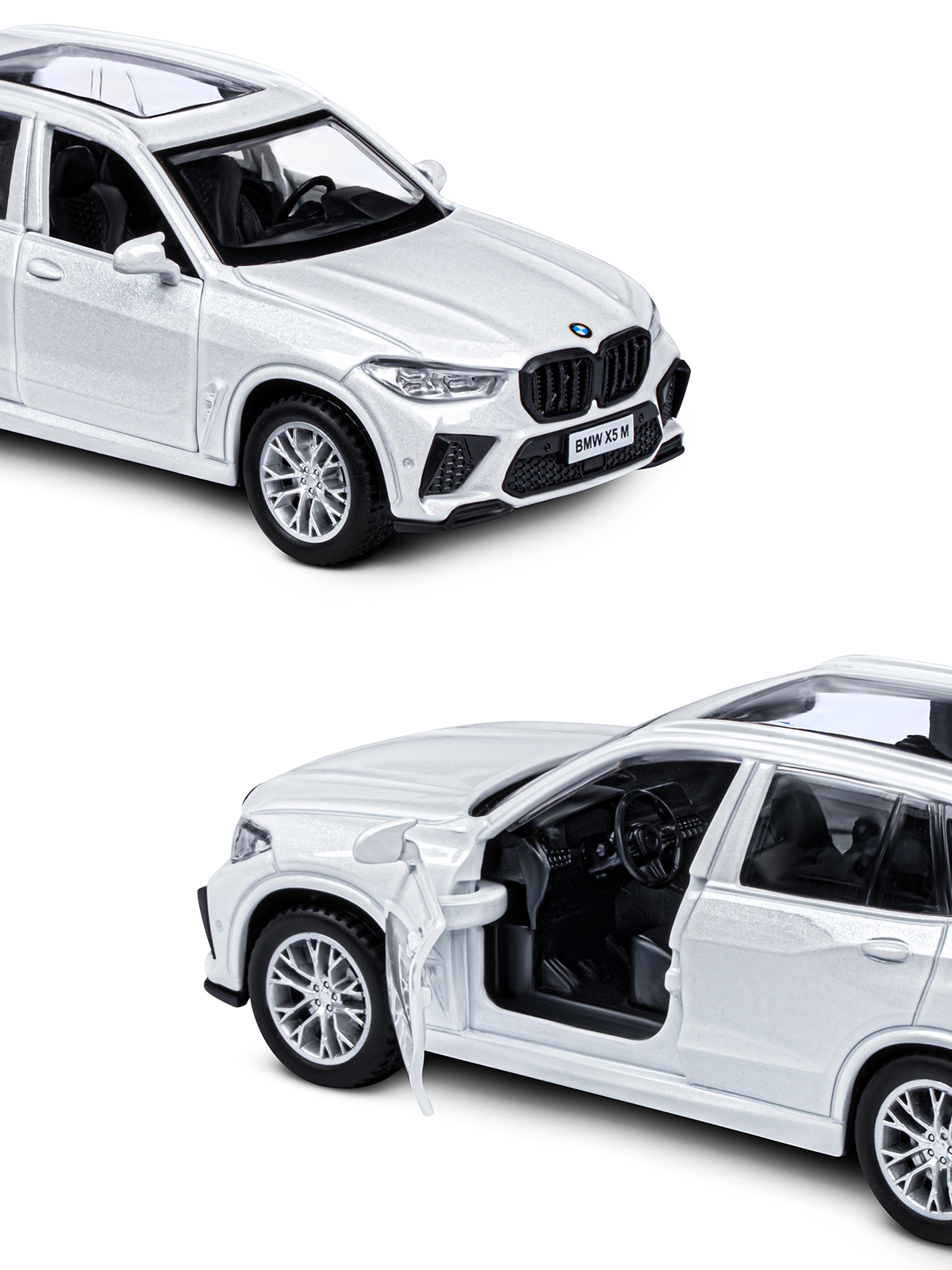 Машинка металлическая АВТОпанорама игрушка детская 1:43 BMW X5M белый инерционная JB1251562 - фото 7