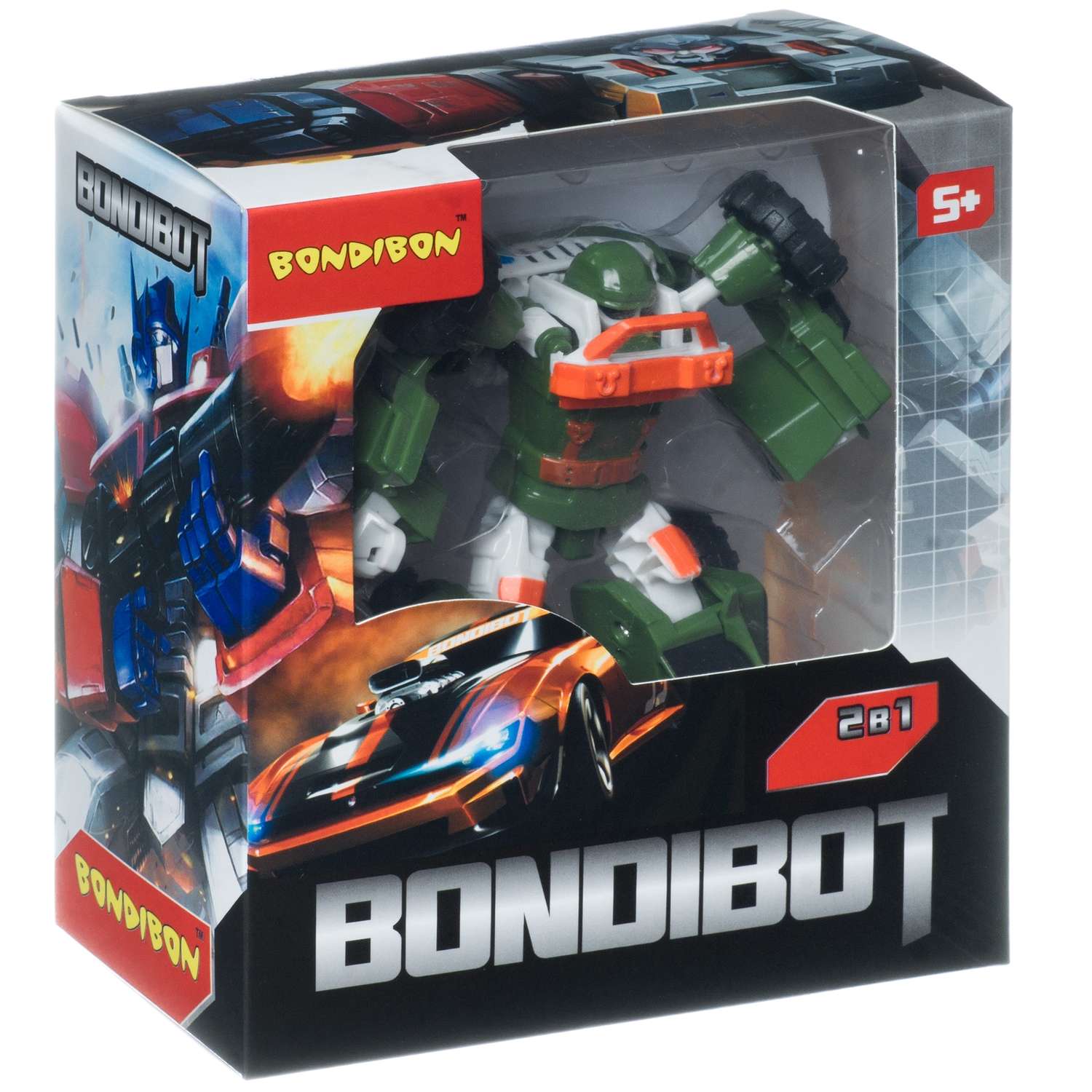 Трансформер BONDIBON BONDIBOT 2в1 робот-зелёный внедорожник - фото 3