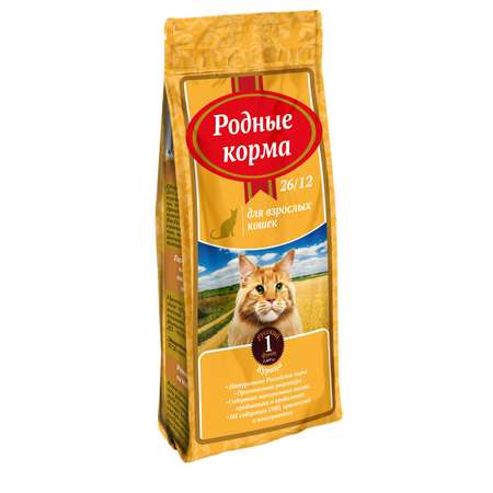 Корм для кошек Родные корма 26/12 с курицей 409г