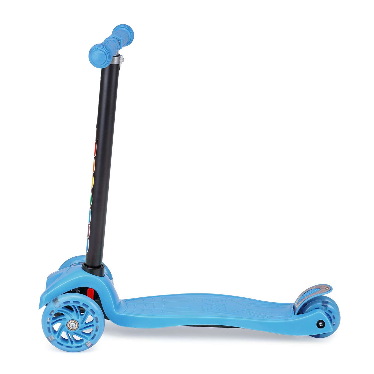 Самокат BABY STYLE детский светящиеся колеса с тормозом до 25 кг голубой - фото 2