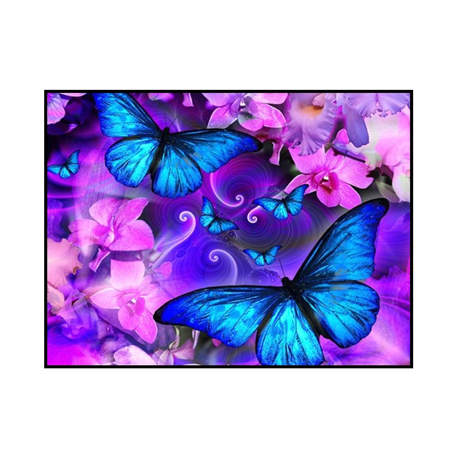 Алмазная мозаика Seichi Синие бабочки 30х40 см - фото 2