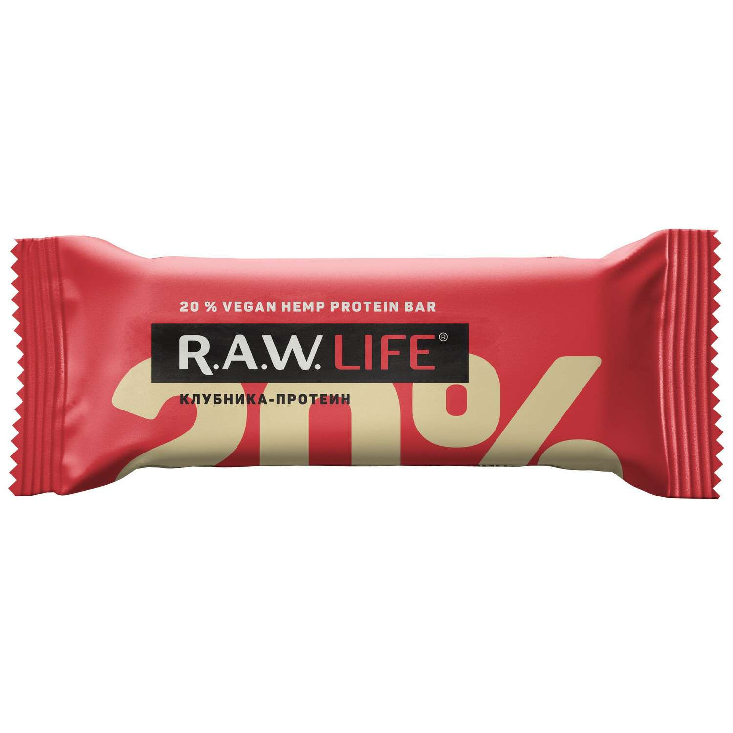 Батончик R.A.W.LIFE орехово-фруктовый клубника-протеин 50г - фото 1