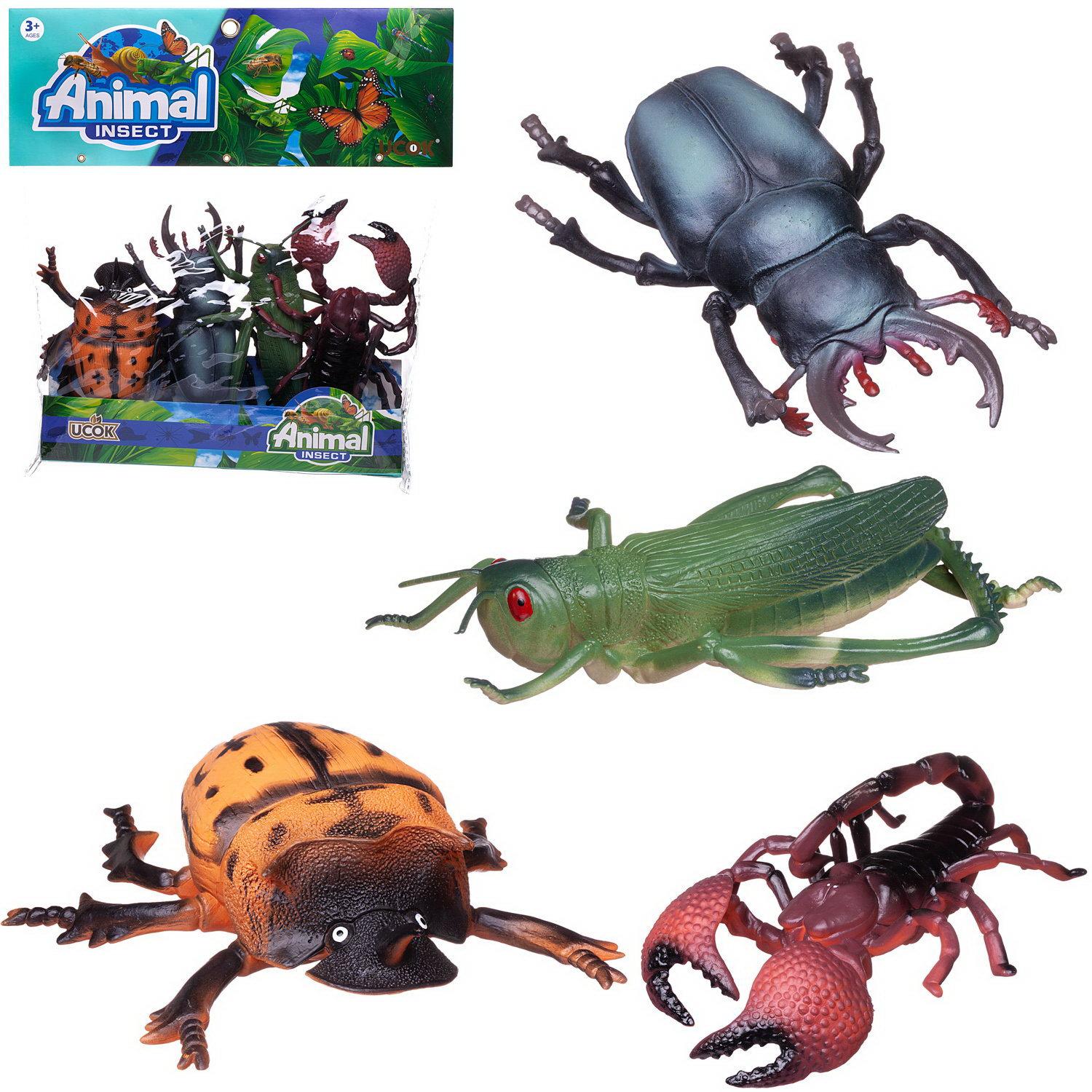 Игровой набор Junfa Гигантские насекомые кузнечик скорпион жук олень колорадский жук - фото 2