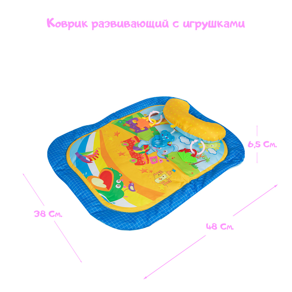 Развивающий коврик RIKI TIKI размер 38 на 48 см с игрушками - фото 4