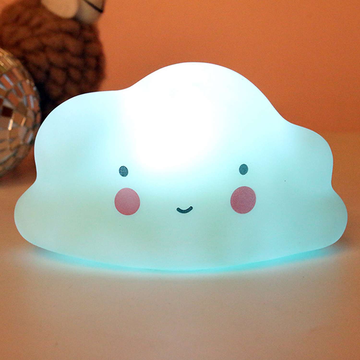 Лампа настольная светодиодная LATS ночник детский облако голубое - фото 11