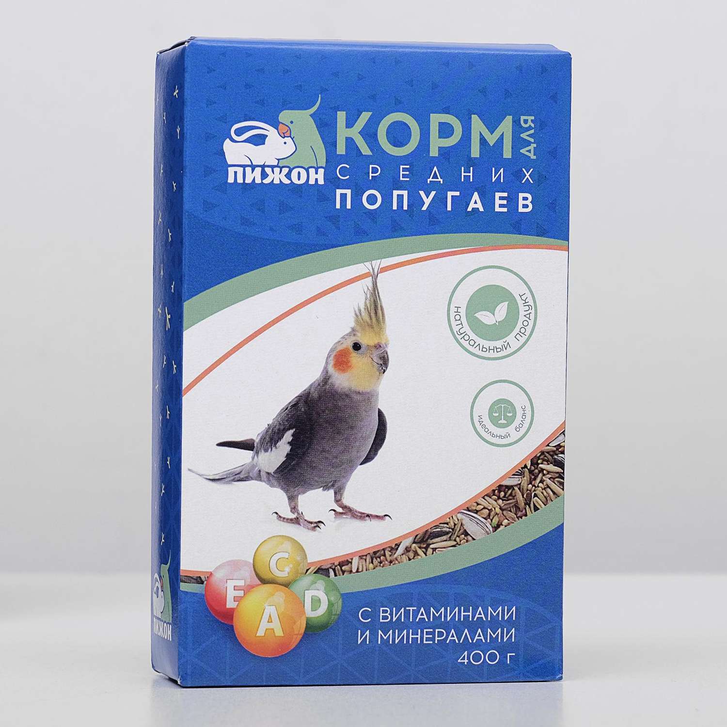 Корм для средних попугаев Пижон с витаминами и минералами 400 г - фото 1